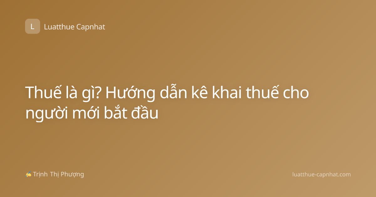 Thuế là gì? Hướng dẫn kê khai thuế cho người mới bắt đầu